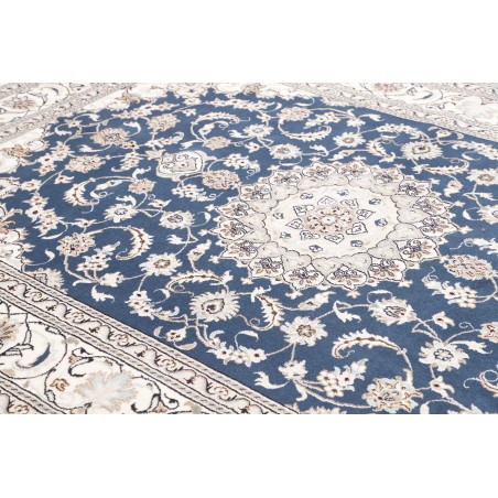 Tappeto Nain Kashmar Persia grigio blu 197x297