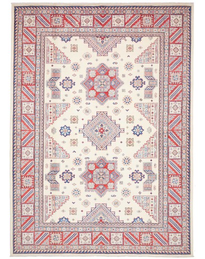 Tappeto Kazak Afghanistan bianco azzurro 248x342