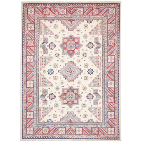 Tappeto Kazak Afghanistan bianco azzurro 248x342