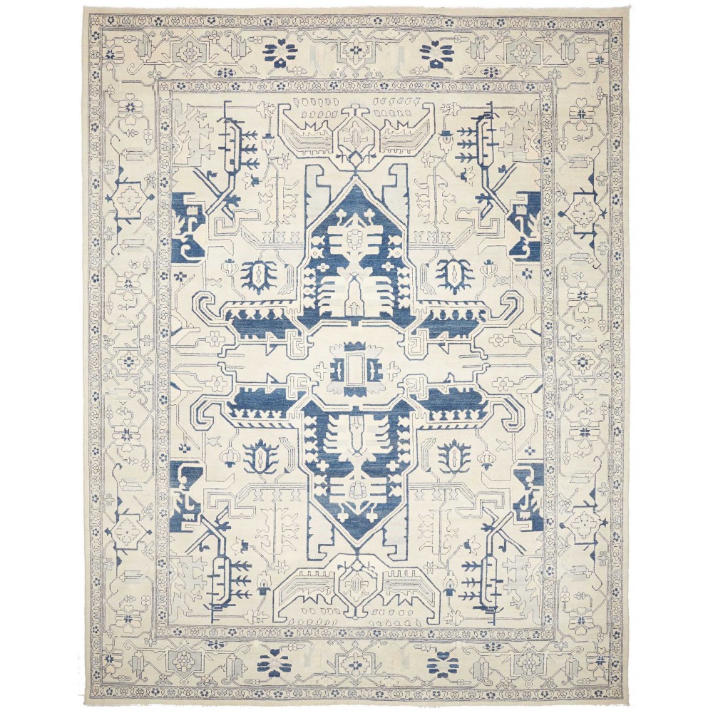 Tappeto Kazak Afghanistan bianco azzurro 308x400