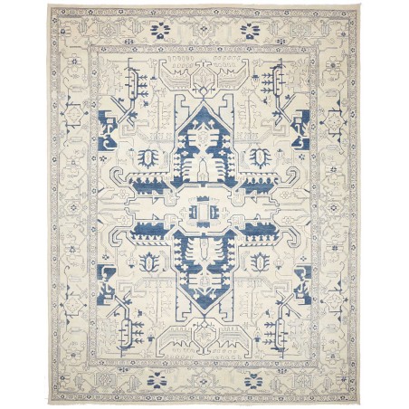 Tappeto Kazak Afghanistan bianco azzurro 308x400
