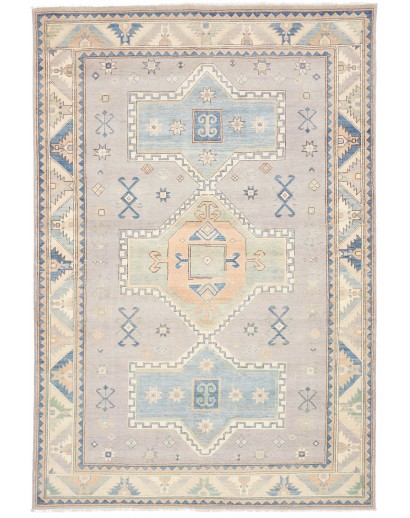 Tappeto Kazak Afghanistan bianco grigio 182x273