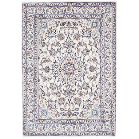 Tappeto Nain Kashmar Persia bianco grigio 145x203