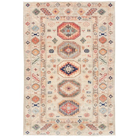 Tappeto Kazak Fine Pakistan giallo grigio 124x187
