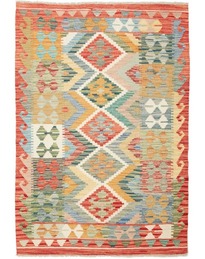 Tappeto Kilim Afghanistan marrone bianco 100x147