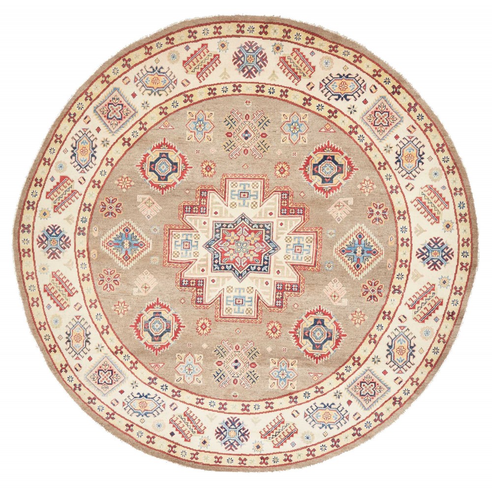 Tappeto Kazak Afghanistan giallo grigio 239x234