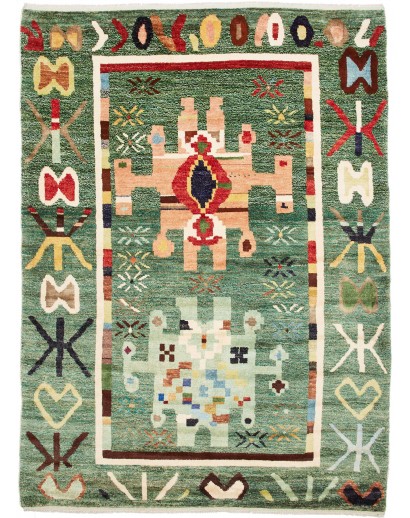 Tappeto verde bianco 177x243