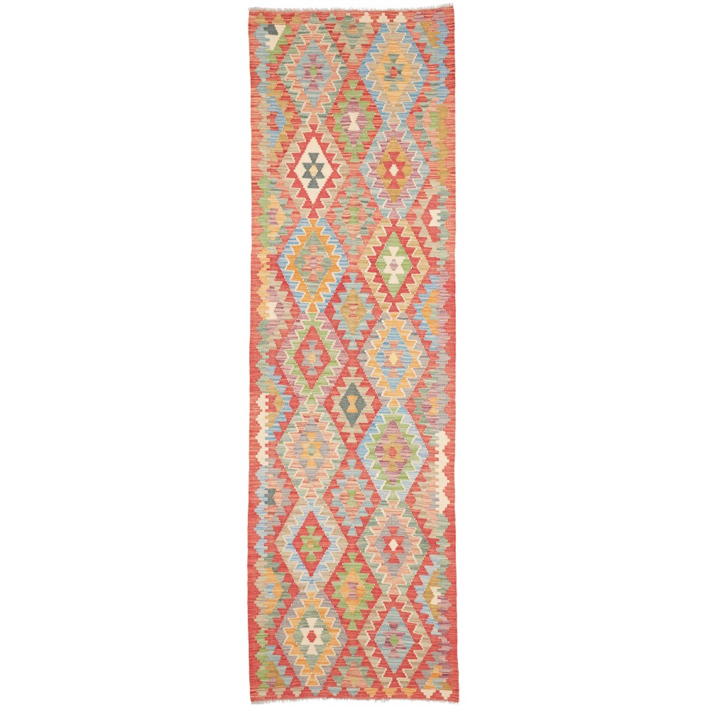 Tappeto Kilim Afghanistan marrone bianco 84x292