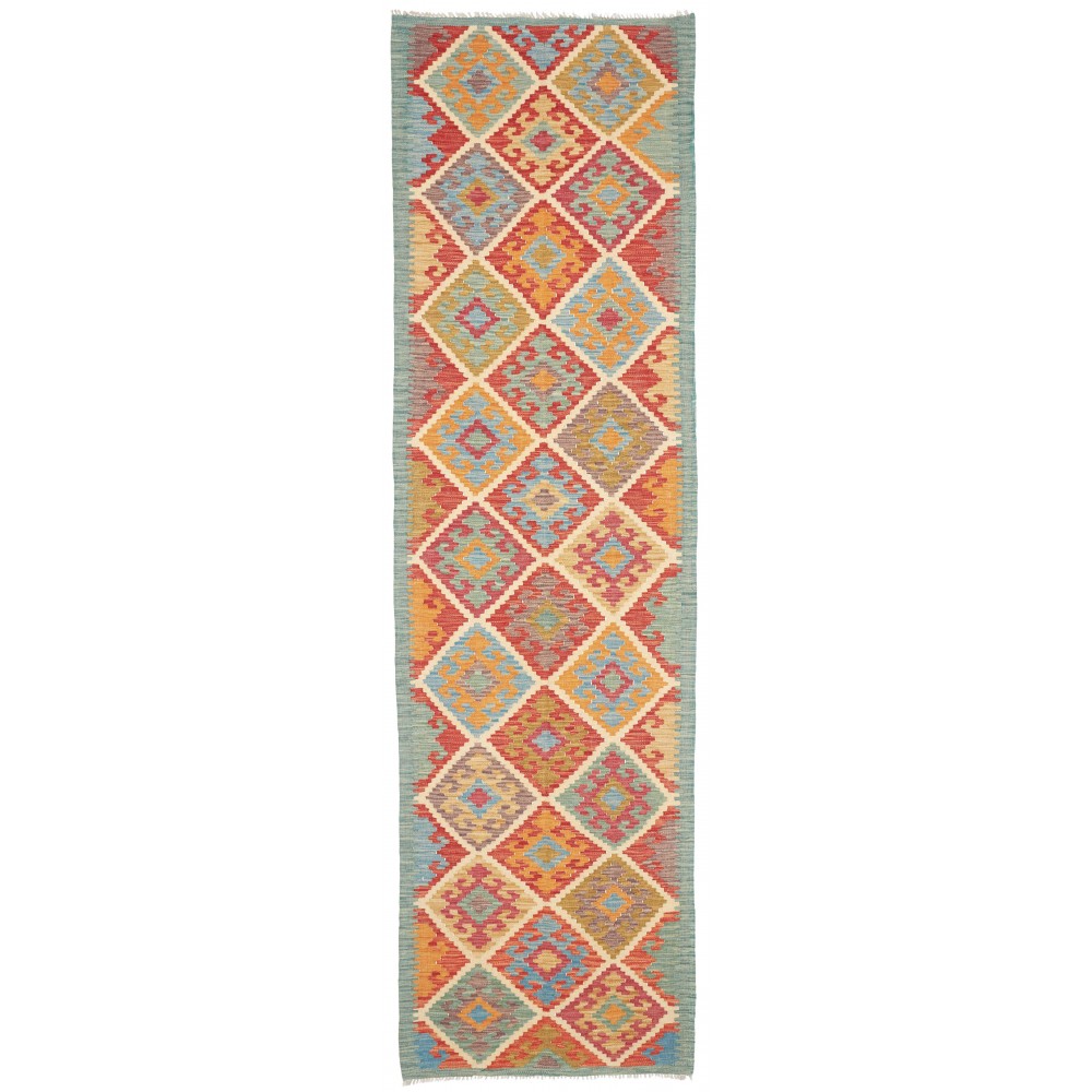 Tappeto Kilim Afghanistan marrone bianco 84x292