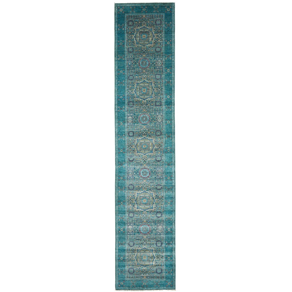 Tappeto Mamlouk Pakistan grigio azzurro 82x396