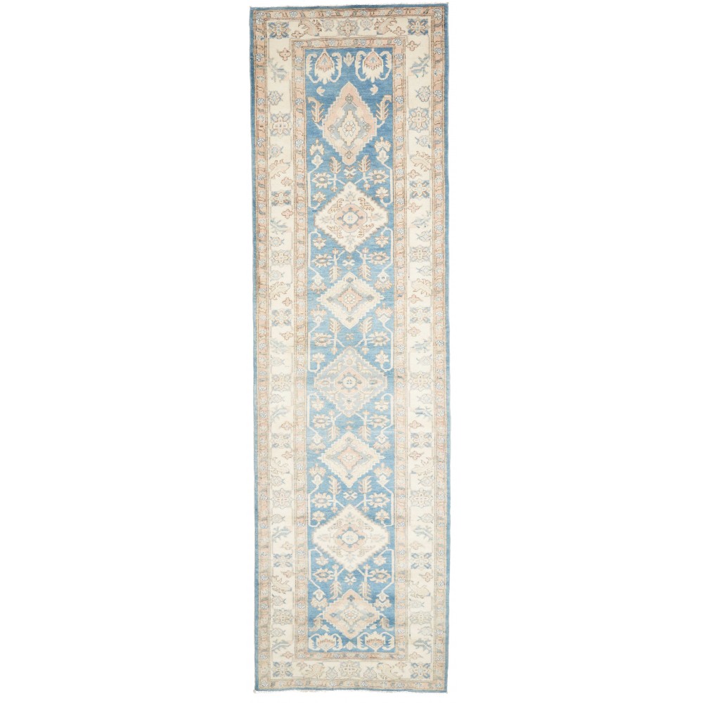 Tappeto Kazak Afghanistan bianco 100x350