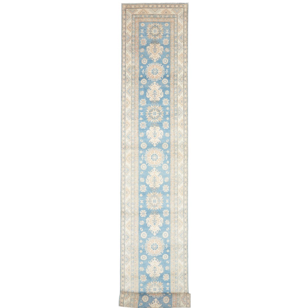 Tappeto Kazak Afghanistan bianco grigio 82x583