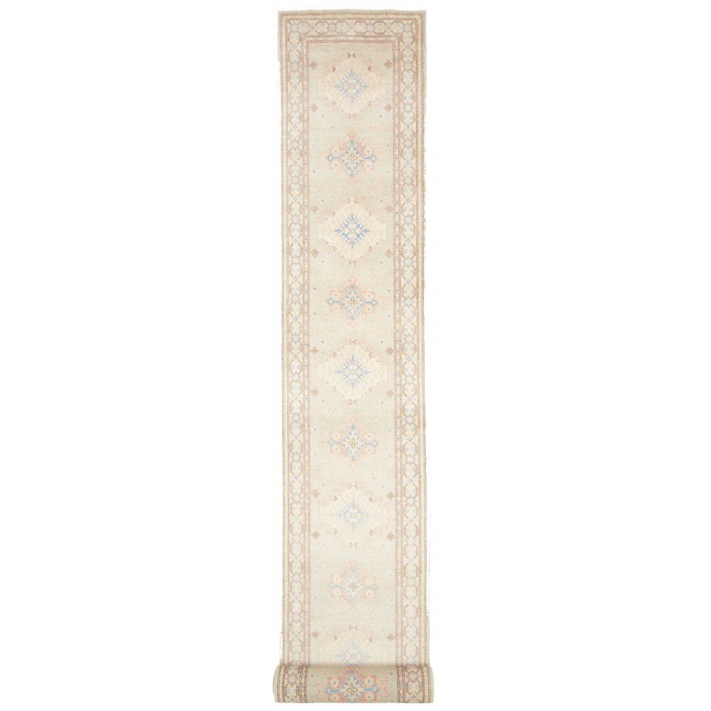 Tappeto Kazak Afghanistan bianco marrone 78x605