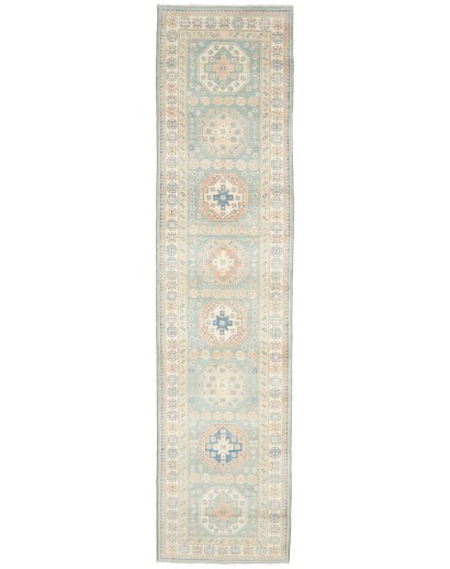 Tappeto Kazak Afghanistan bianco 83x354