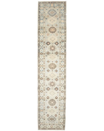 Tappeto Kazak Afghanistan bianco 84x392