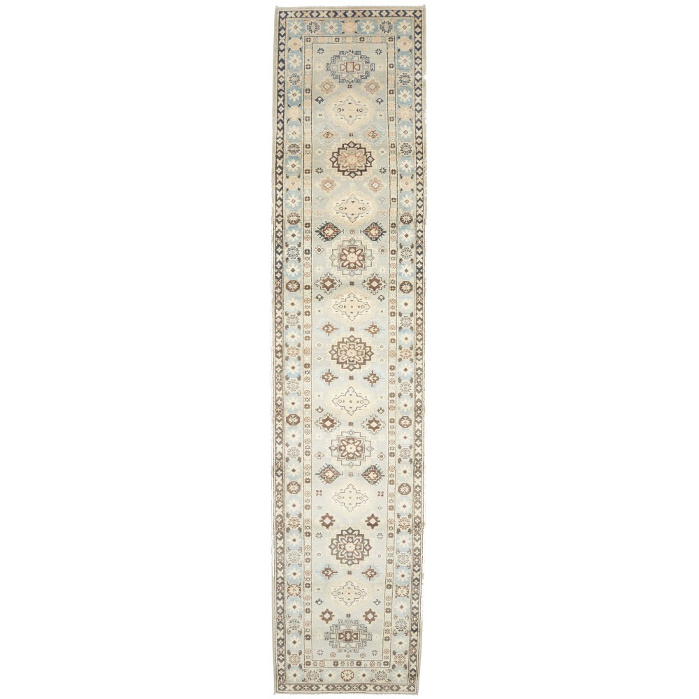 Tappeto Kazak Afghanistan bianco 84x392