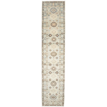 Tappeto Kazak Afghanistan bianco 84x392