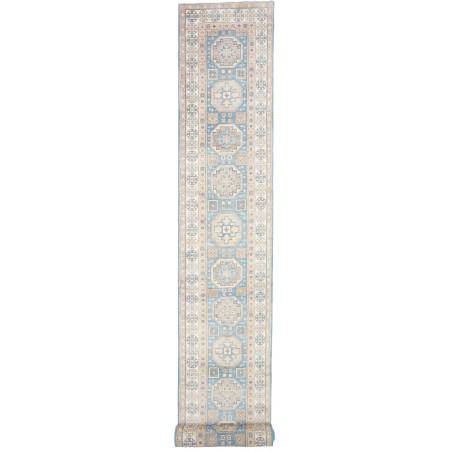 Tappeto Kazak Afghanistan bianco azzurro 79x586