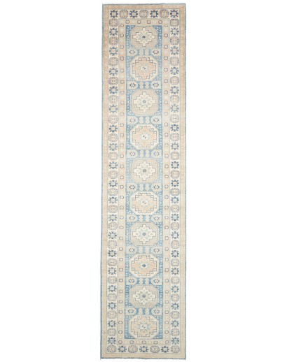 Tappeto Kazak Afghanistan bianco grigio 90x394