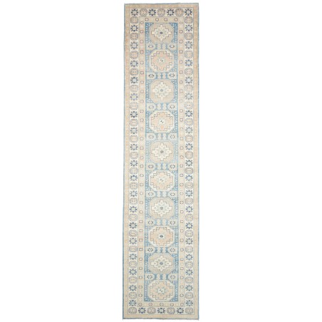 Tappeto Kazak Afghanistan bianco grigio 90x394