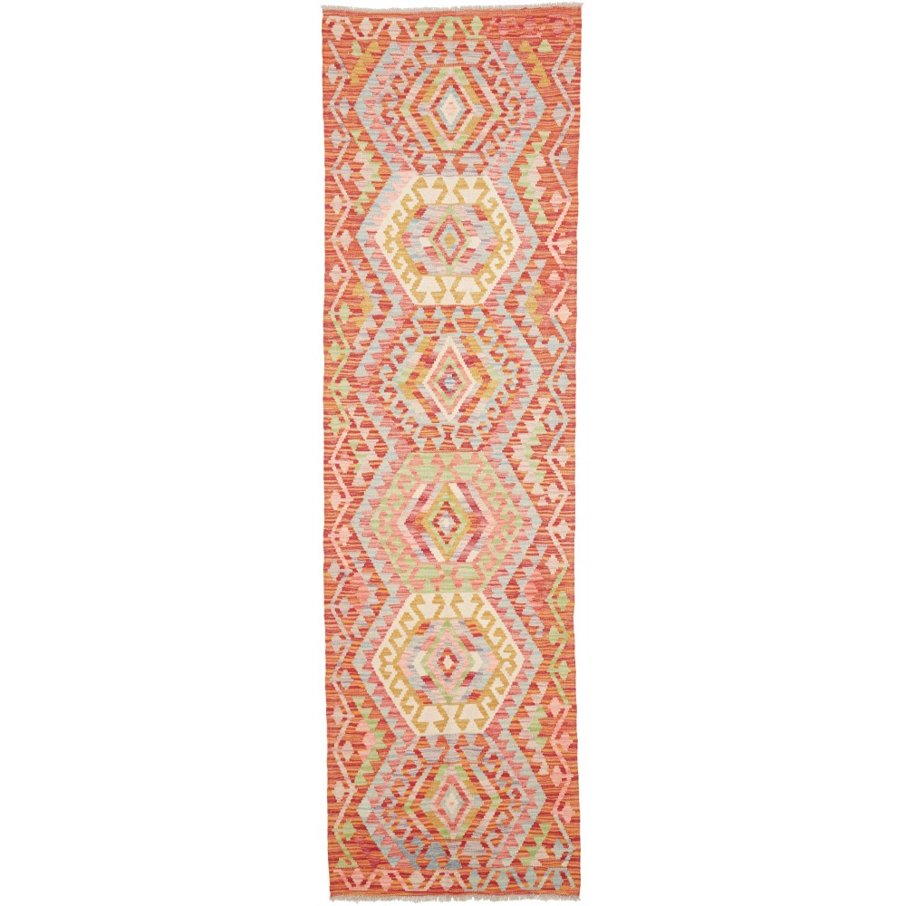 Tappeto Kilim Afghanistan marrone bianco 85x298