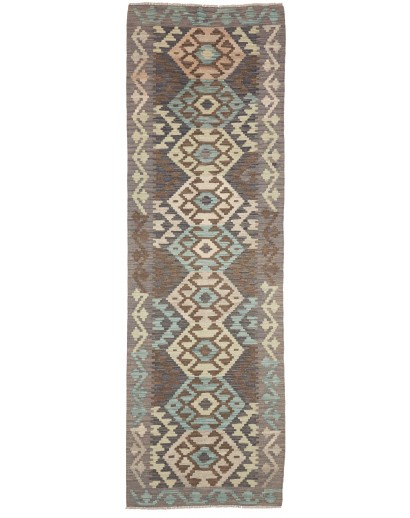 Tappeto Kilim Afghanistan bianco azzurro 85x288
