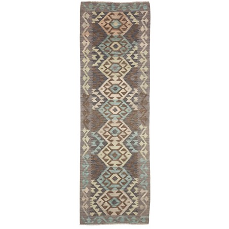 Tappeto Kilim Afghanistan bianco azzurro 85x288