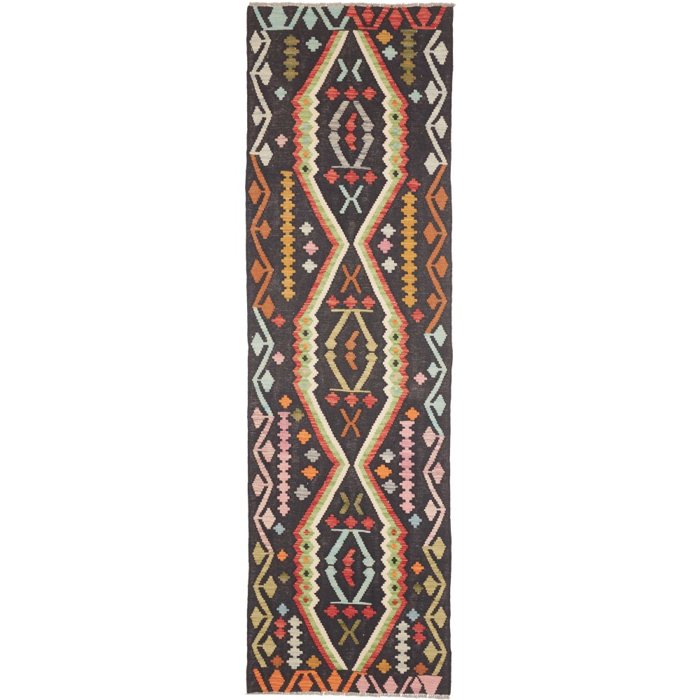 Tappeto Kilim Afghanistan grigio beige 84x294