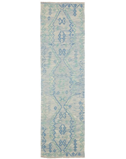 Tappeto Kilim Afghanistan azzurro beige 86x301