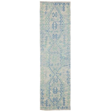 Tappeto Kilim Afghanistan azzurro beige 86x301