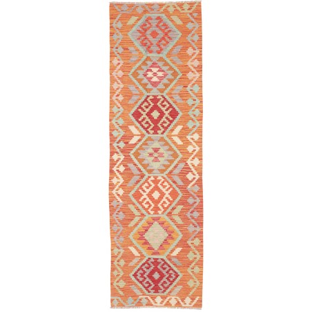 Tappeto Kilim Afghanistan arancione bianco 73x238