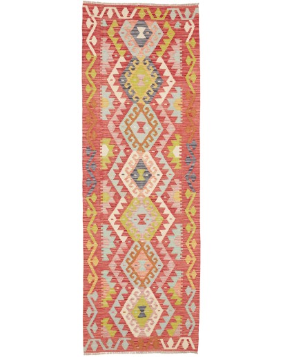 Tappeto Kilim Afghanistan arancione rosso 80x245