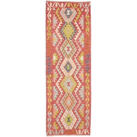 Tappeto Kilim Afghanistan arancione rosso 80x245