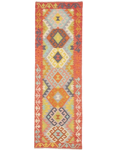 Tappeto Kilim Afghanistan arancione bianco 78x243