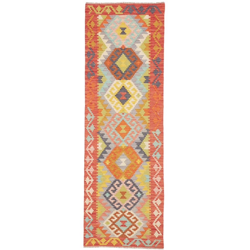 Tappeto Kilim Afghanistan arancione bianco 78x243