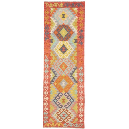 Tappeto Kilim Afghanistan arancione bianco 78x243