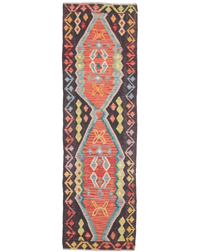 Tappeto Kilim Afghanistan marrone grigio 69x236