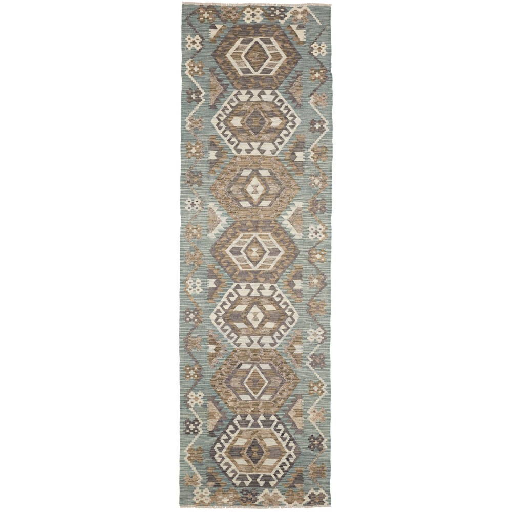 Tappeto Kilim Afghanistan marrone bianco 88x295