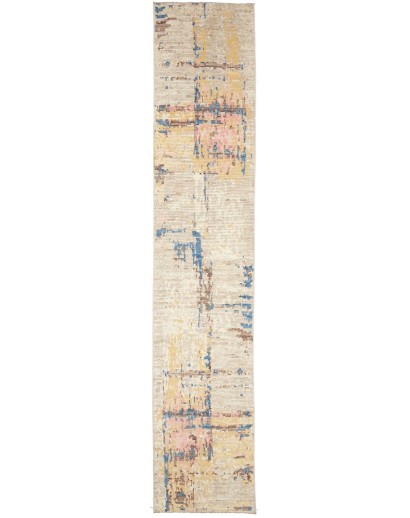 Tappeto bianco azzurro 84x418
