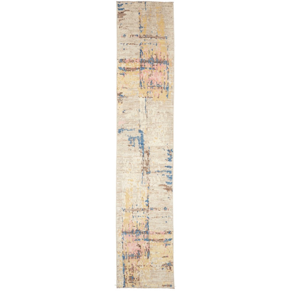 Tappeto bianco azzurro 84x418