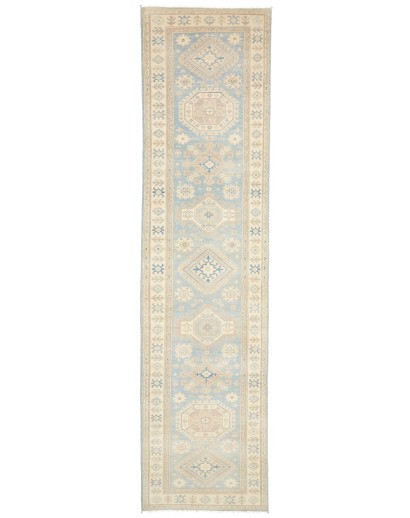 Tappeto Kazak Afghanistan bianco 88x352