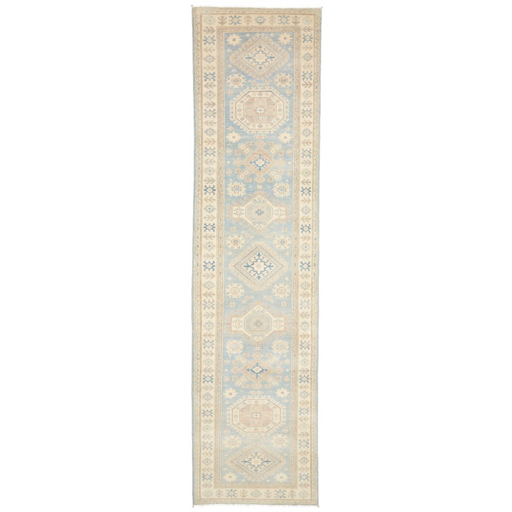 Tappeto Kazak Afghanistan bianco 88x352