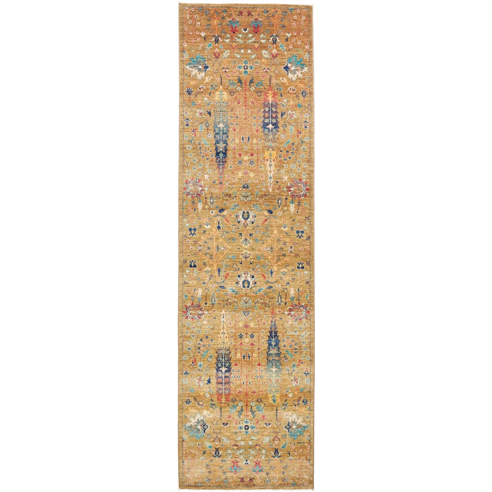 Tappeto Shahi Fine Pakistan marrone bianco 81x299