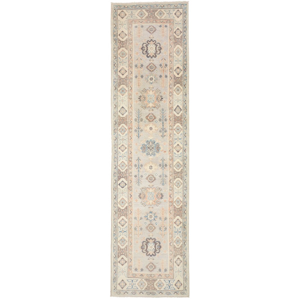Tappeto Kazak Afghanistan bianco marrone 77x297