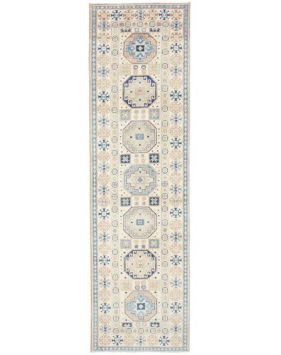 Tappeto Kazak Afghanistan bianco grigio 83x289