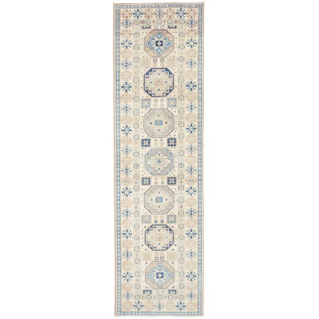 Tappeto Kazak Afghanistan bianco grigio 83x289