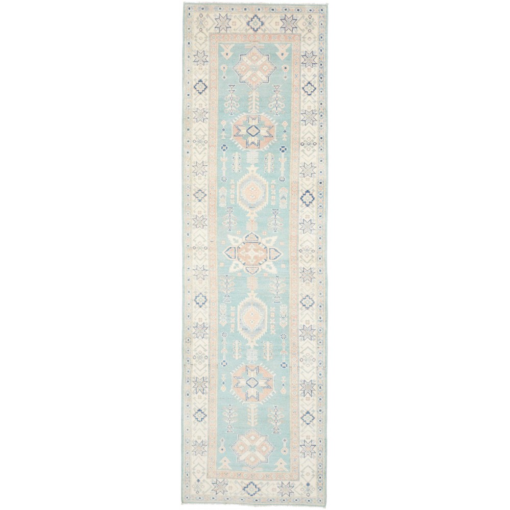 Tappeto Kazak Afghanistan bianco 83x287