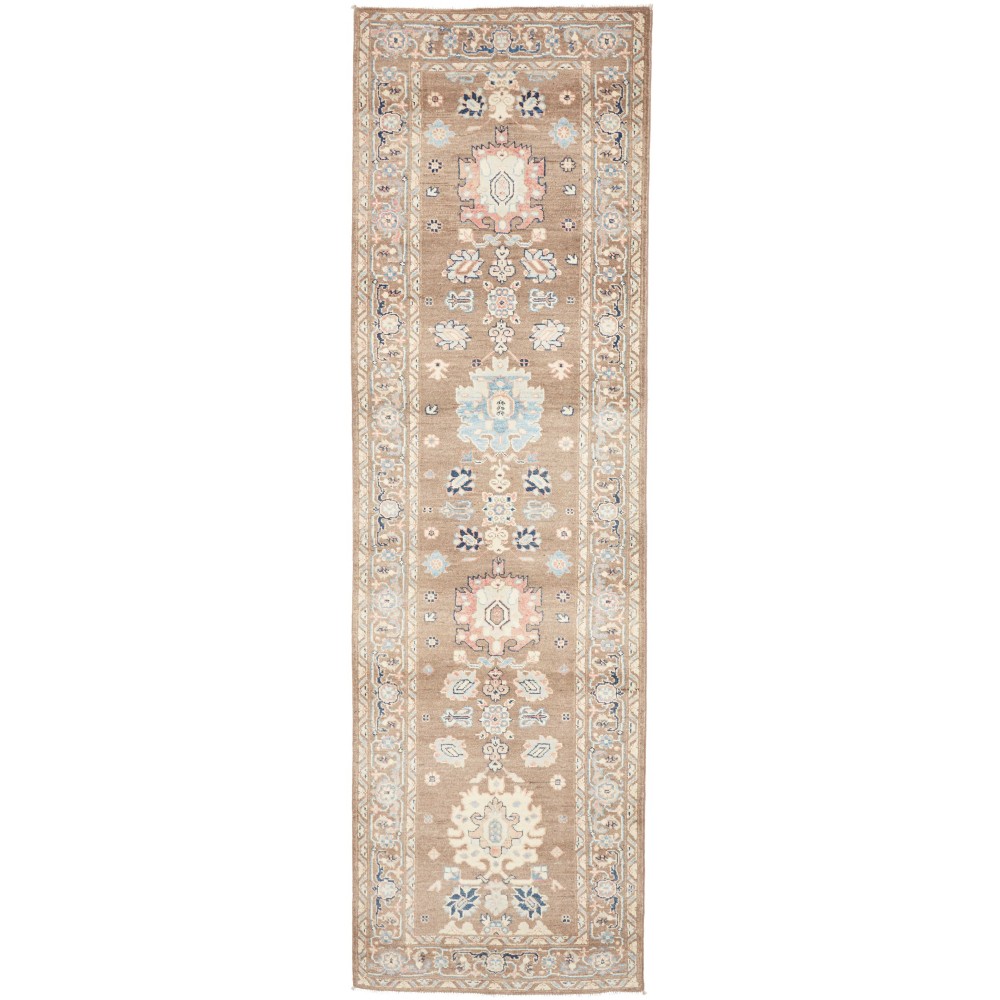 Tappeto Kazak Afghanistan marrone bianco 84x297