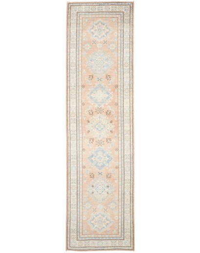 Tappeto Kazak Afghanistan bianco 82x302