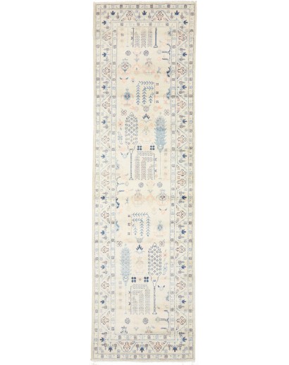 Tappeto Kazak Afghanistan bianco 87x301
